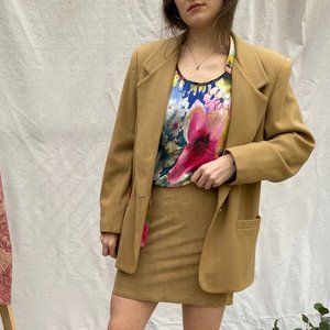 Vintage camel tan oversized blazer